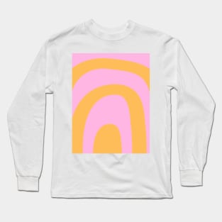 Boho orange and pink rainbow pattern Long Sleeve T-Shirt